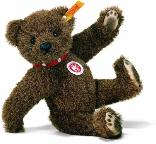 STEIFF BROWN BEAR WITH RED COLLAR
