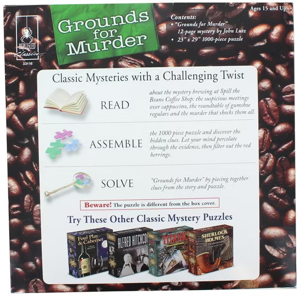 GROUNDS FOR MURDER MYSTERY PUZZLE