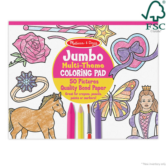 MELISSA & DOUG JUMBO MULTI-THEME COLORING PAD PINK