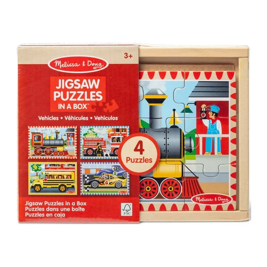 MELISSA & DOUG VEHICLES WOODEN JIGSAW PUZZLE IN BOX