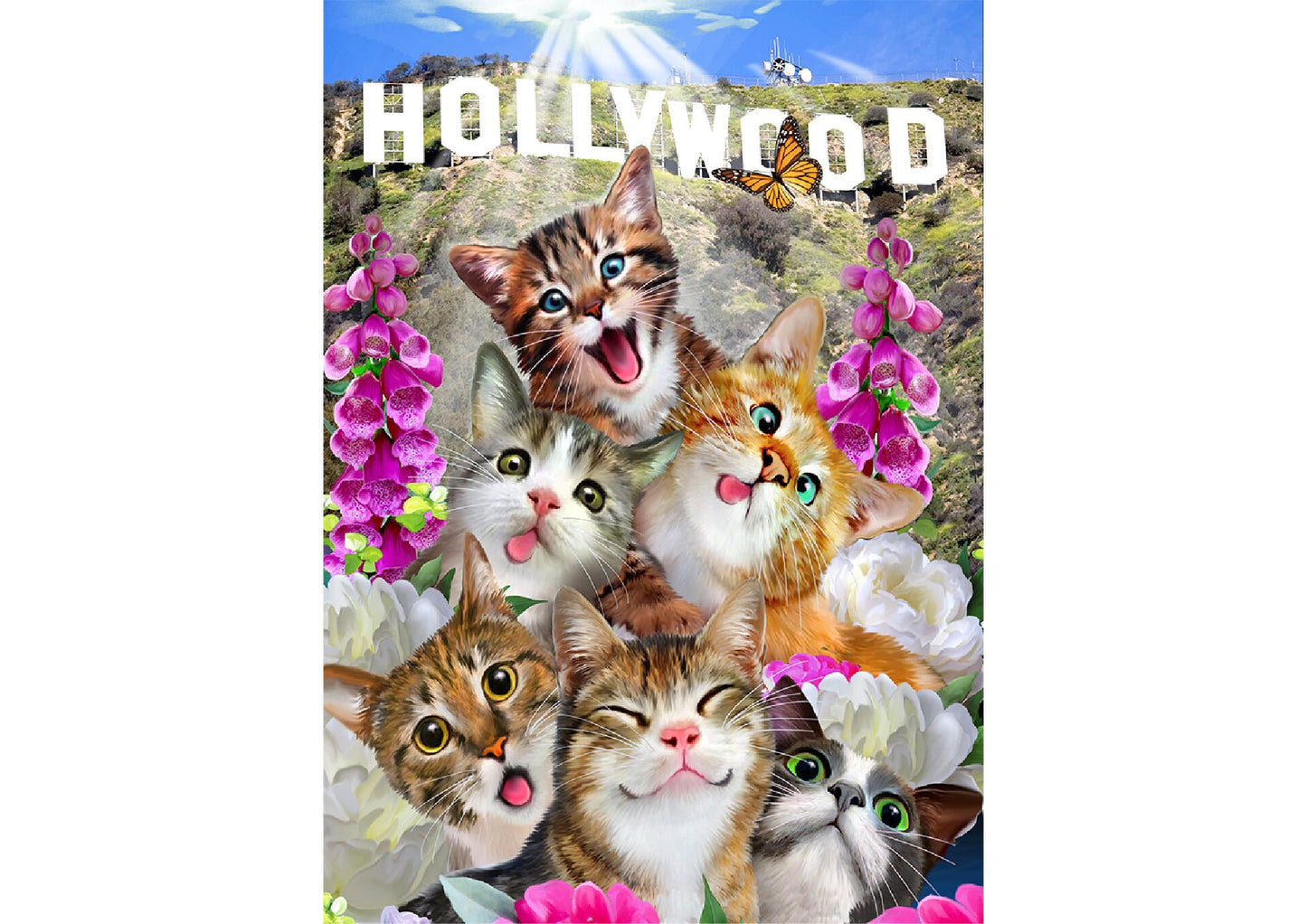 KITTENS IN HOLLYWOOD 300 PCS WOODEN PUZZLE