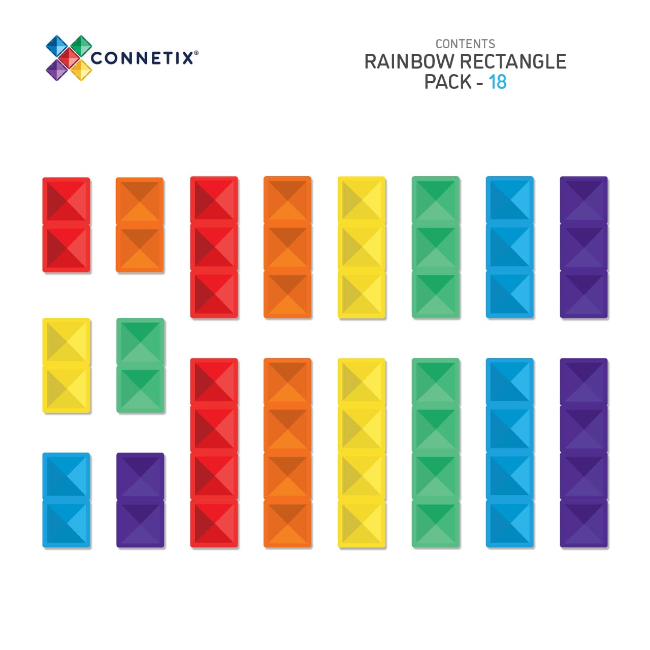 CONNETIX RAINBOW RECTANGLE PACK