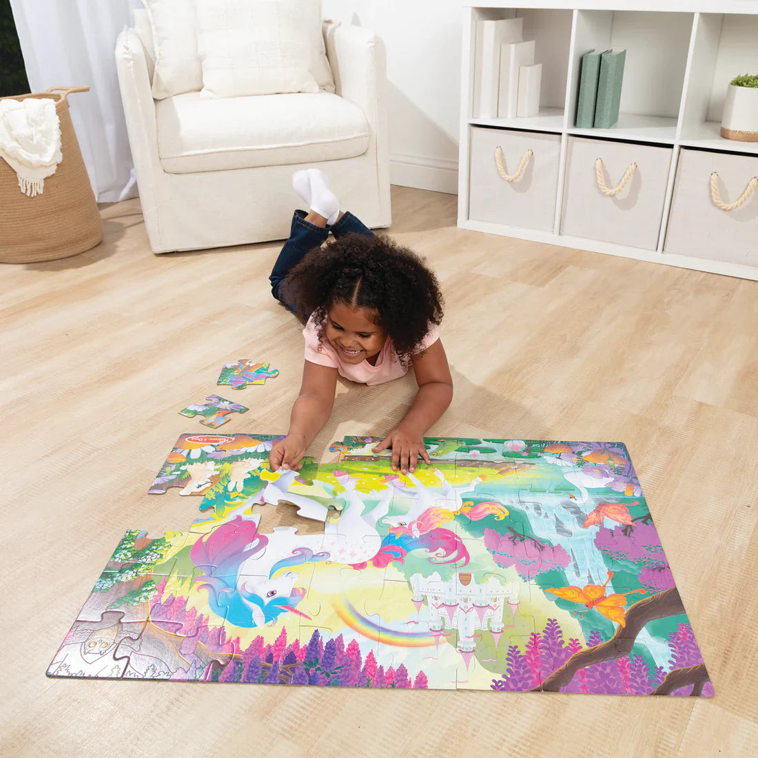 GLOW IN THE DARK UNICORN FLOOR PUZZLE 48PC
