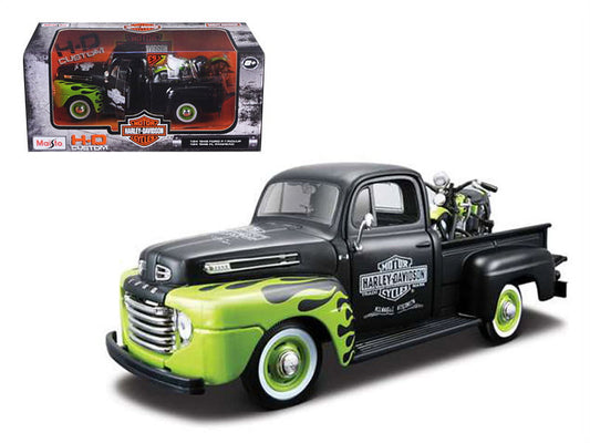 MAISTO 32171BK-GRN 1948 FORD F-1 PICKUP TRUCK "HARLEY DAVIDSON"