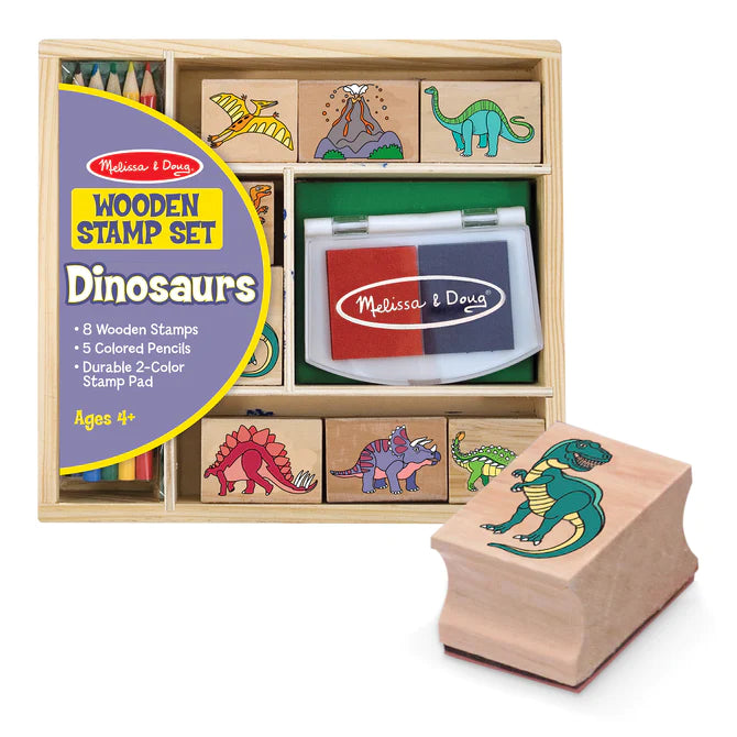 MELISSA & DOUG DINOSAURS WOODEN STAMPS