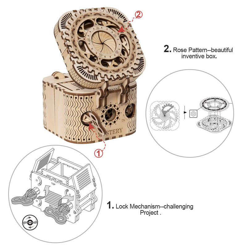 MECANICAL GEARS TREASURE BOX