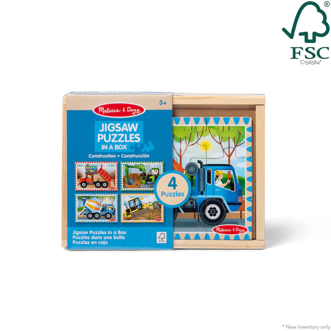 MELISSA & DOUG 4 PUZZLES IN A BOX CONSTRUCTION