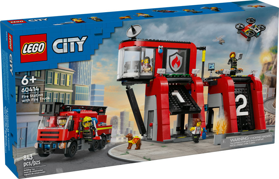 60414 FIRE STATION WITH FIRE TRUCK