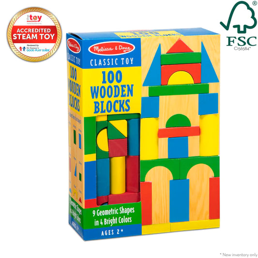 MELISSA & DOUG 100 WOODEN BLOCKS