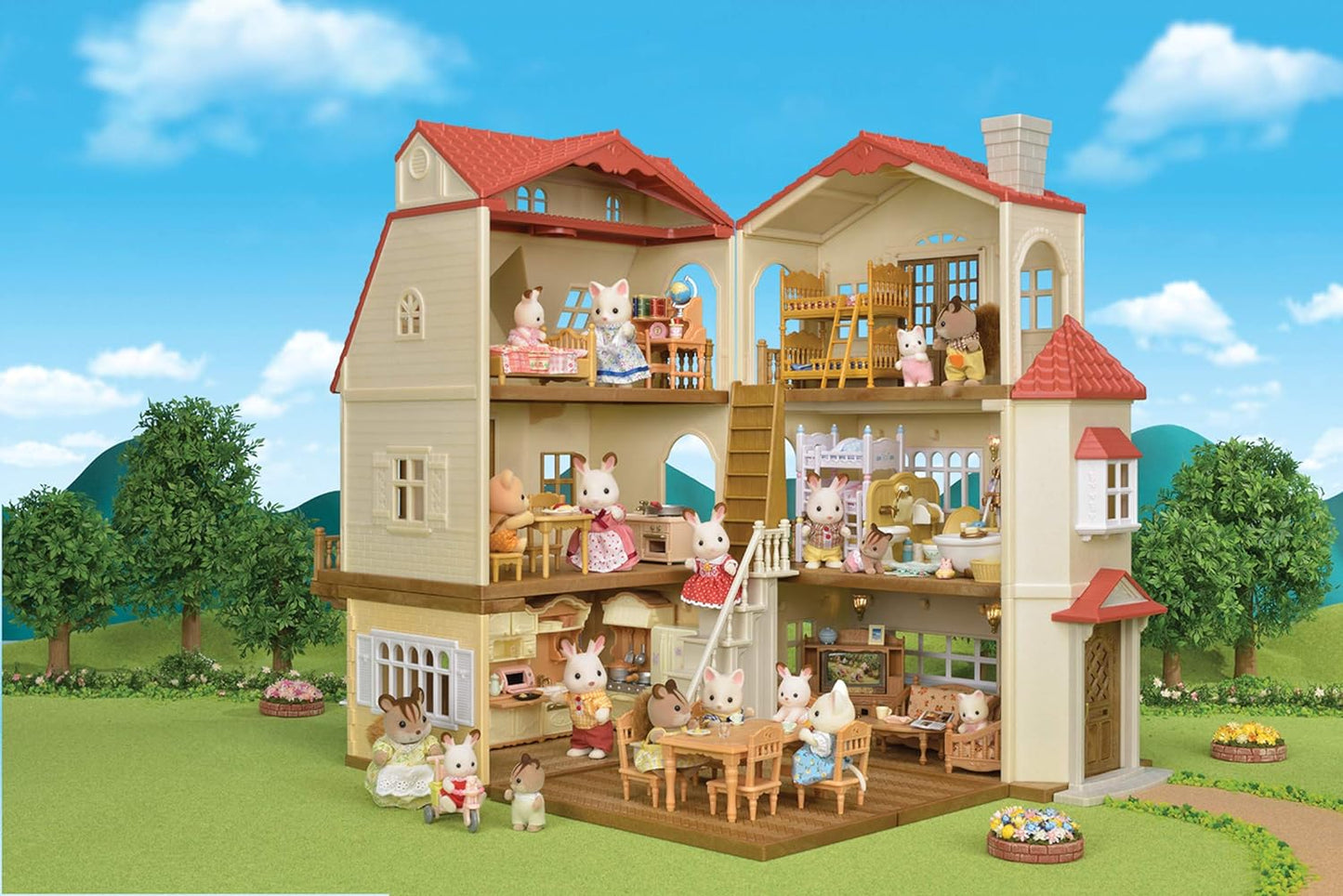 CALICO CRITTERS RED ROOF GRAND MANSION GIFT SET