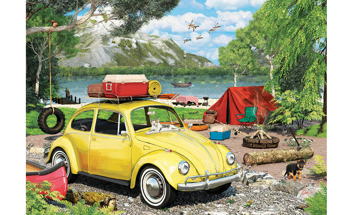 550 PC PUZZLE  VW BEETLE CAMPING TIN