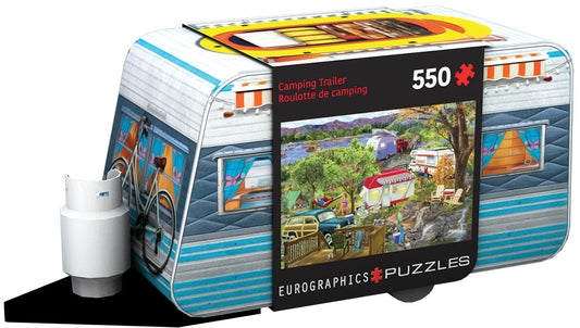550 PC CAMPING TRAILER PUZZEL IN TIN
