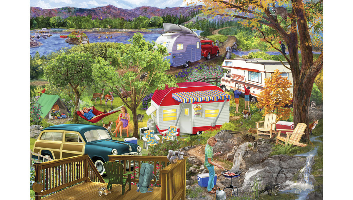 550 PC CAMPING TRAILER PUZZEL IN TIN
