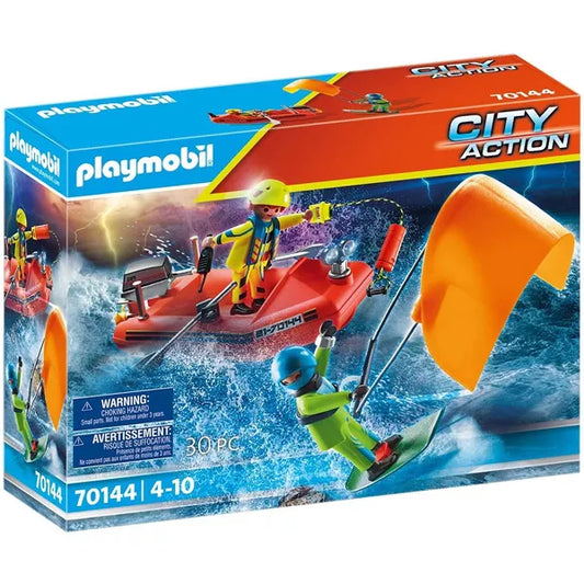 PLAYMOBIL 70144 KITESURFER RESCUE W/ BOAT