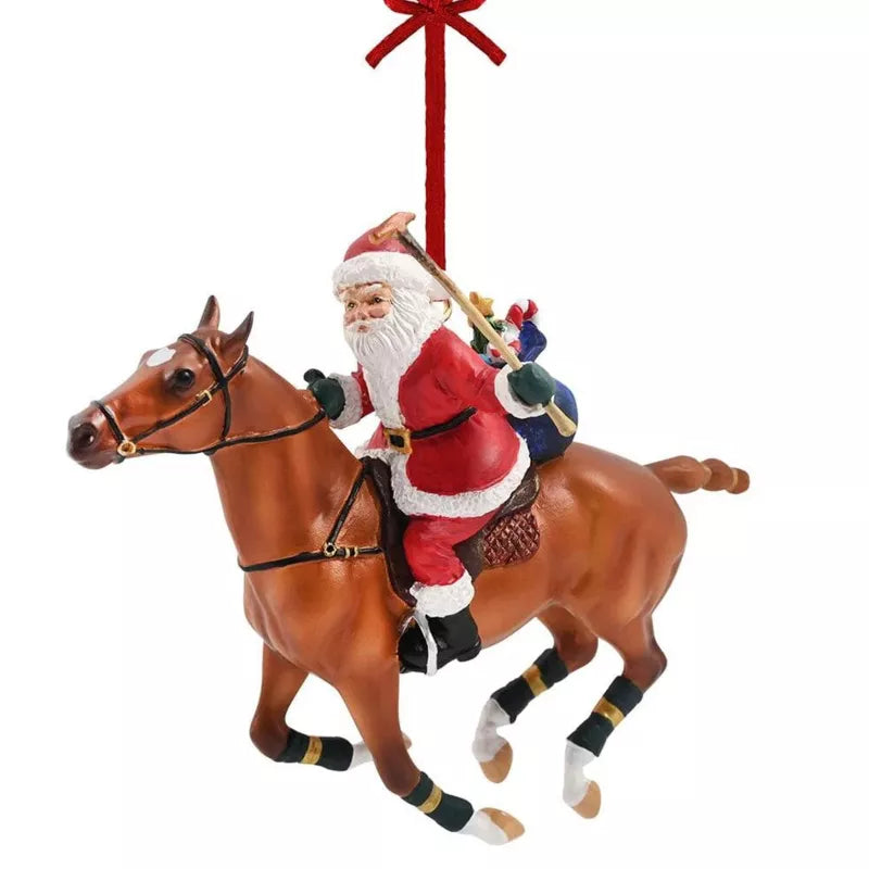 POLO PLAYING SANTA ORNAMENT 2023