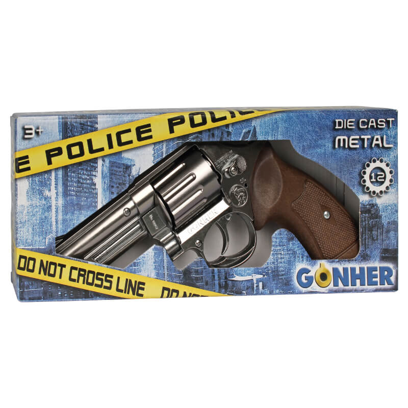 GONHER DIE CAST POLICE REVOLVER 12 SHOT